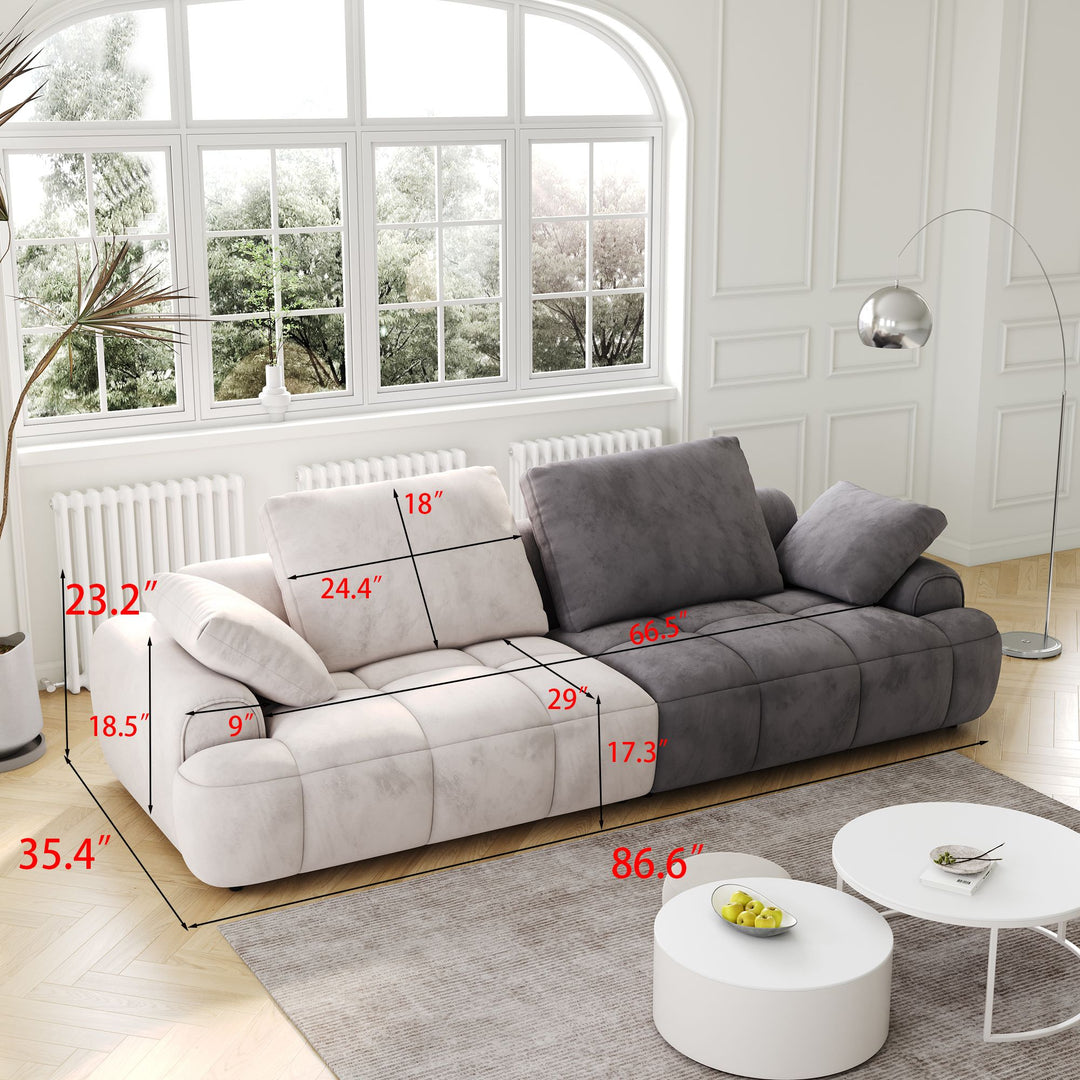 Buy farmhouse furniture Modern Farmhouse Two-Seat Sofa | Large 86.6" Living Room Couch - Modern Cottage Farmhouse Furniture