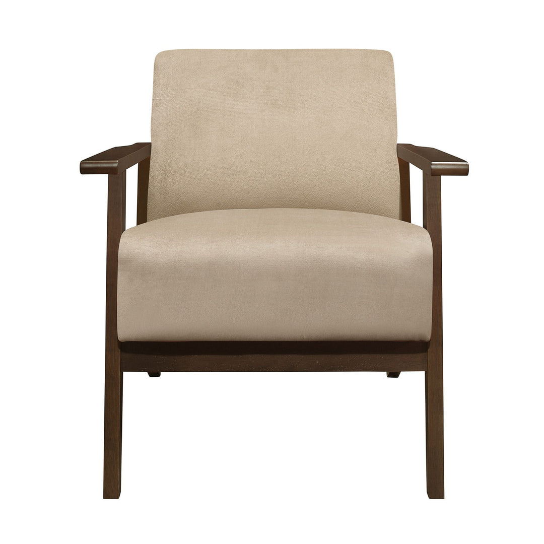 Buy farmhouse furniture Walnut Grove | Upholstery Light Brown Modern Home Contemporary Accent Chair - Modern Cottage Farmhouse Furniture