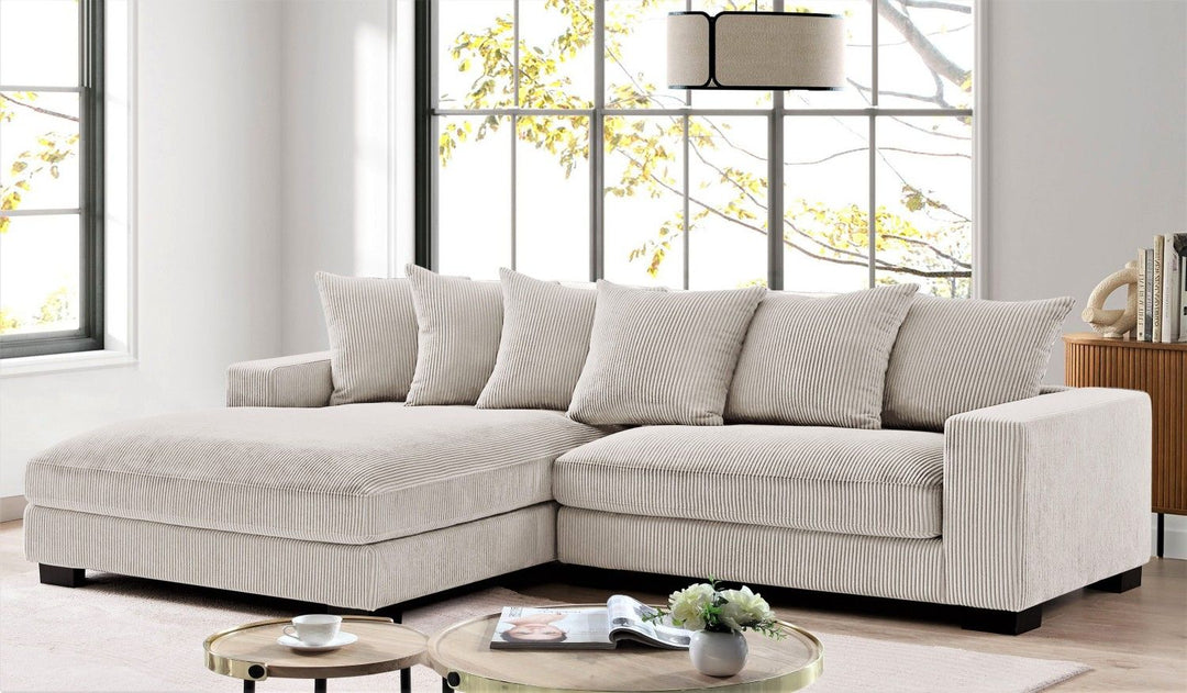 Buy farmhouse furniture Oversized Modern Farmhouse Two-Piece Left Facing Upholstered Sofa Couch - Modern Cottage Farmhouse Furniture