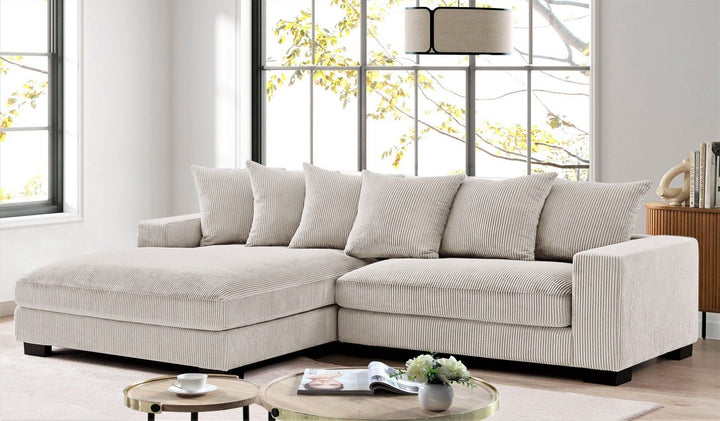 Buy farmhouse furniture Oversized Modern Farmhouse Two-Piece Left Facing Upholstered Sofa Couch - Modern Cottage Farmhouse Furniture