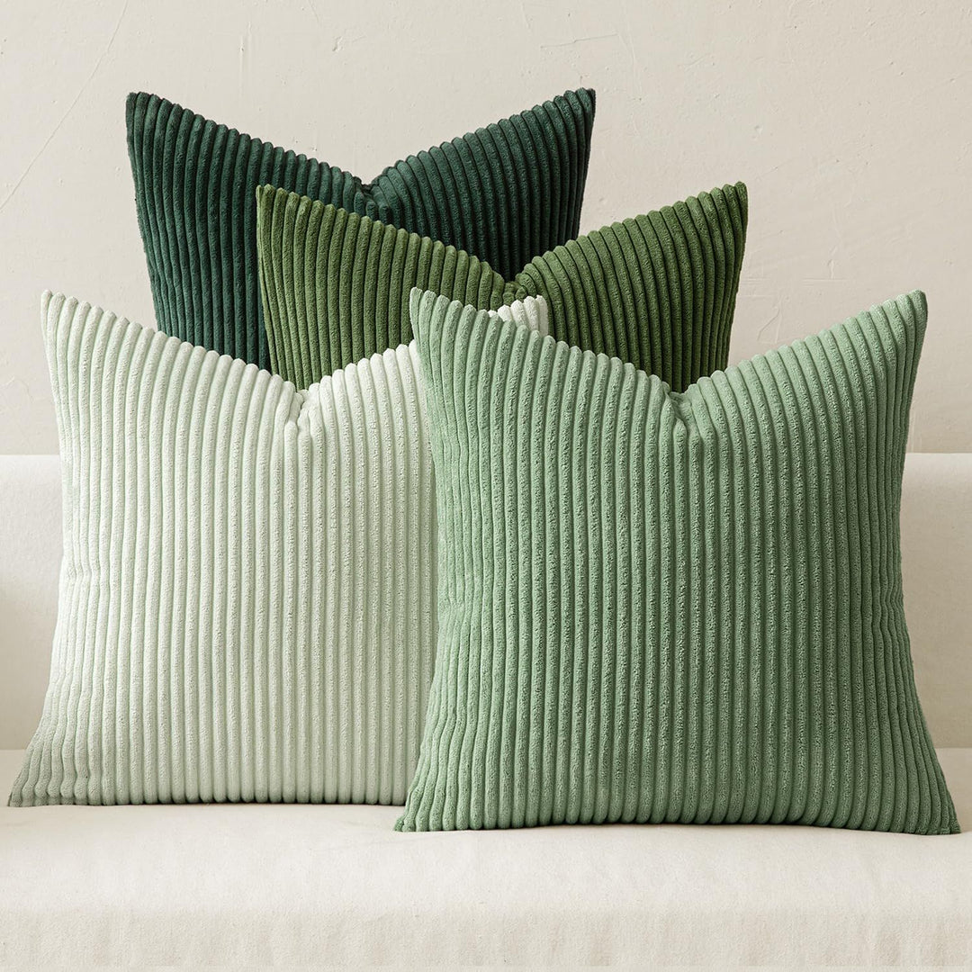 Buy farmhouse furniture Farmhouse Sage Green Throw Pillow Covers 18x18 Inch Set of 4 - Modern Cottage Farmhouse Furniture