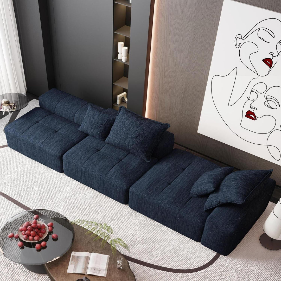 Buy farmhouse furniture The Blue Ridge | Modern Contemporary Farmhouse Oversized Modular Sectional Sofa with Ottoman - Modern Cottage Farmhouse Furniture