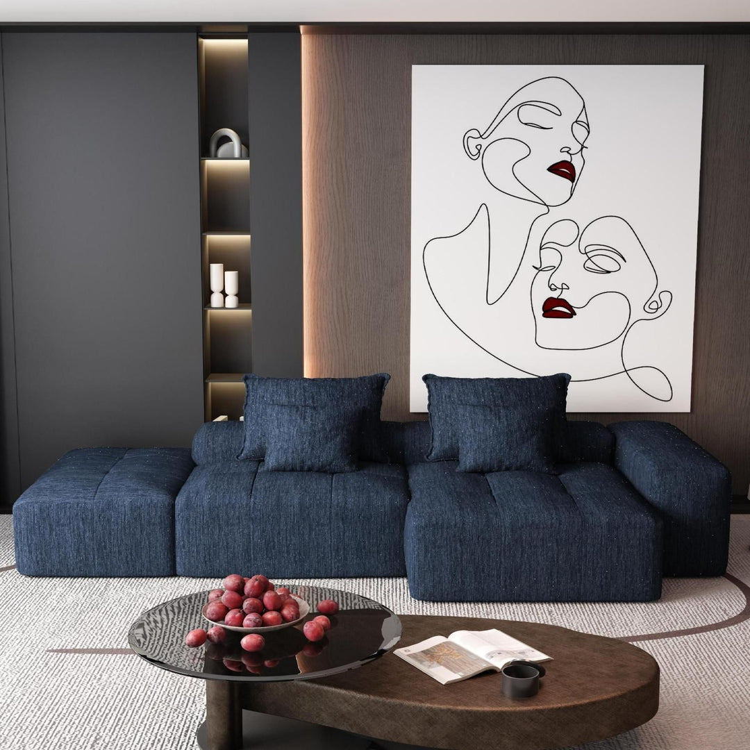 Buy farmhouse furniture The Blue Ridge | Modern Contemporary Farmhouse Oversized Modular Sectional Sofa with Ottoman - Modern Cottage Farmhouse Furniture
