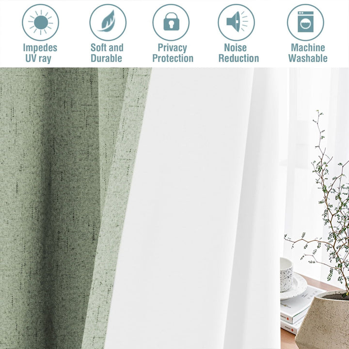 Buy farmhouse furniture Sage Green Solid Grommet 100% Blackout Curtains, 42" x 84", 2 Panels - Modern Cottage Farmhouse Furniture