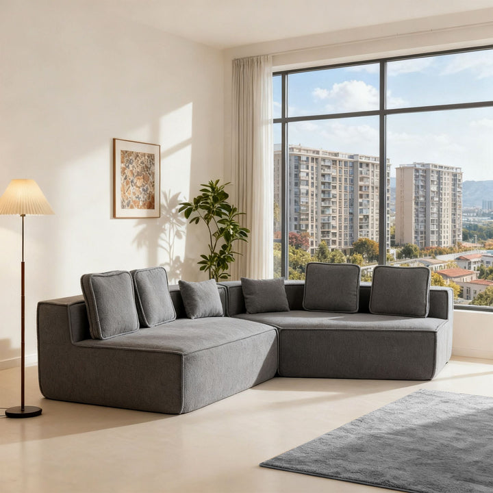 Buy farmhouse furniture The Haven • Extra Large Extra Wide Modular Modern Farmhouse Compressed Sofa - Modern Cottage Farmhouse Furniture
