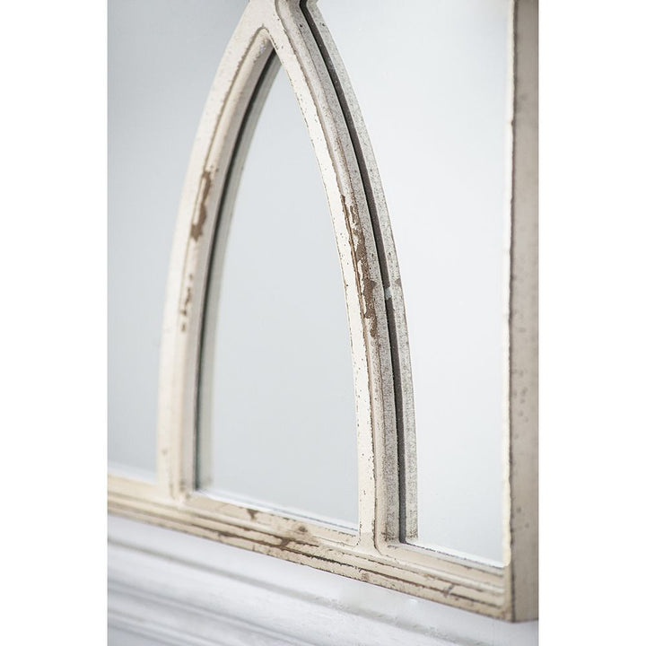 Buy farmhouse furniture Distressed White Rectangular Wall Mirrors - Set of 2, Versatile Home Decor for Living Room, Vertical &amp; Horizontal Display - Modern Cottage Farmhouse Furniture