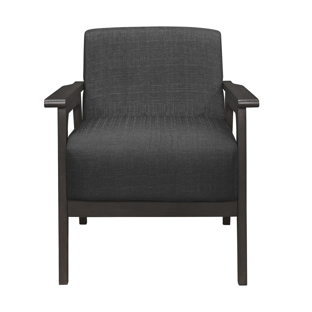 Buy farmhouse furniture Dark Gray Fabric Upholstered Accent Chair 1pc Solid Rubberwood Antique Gray Finish Living Room Furniture - Modern Cottage Farmhouse Furniture