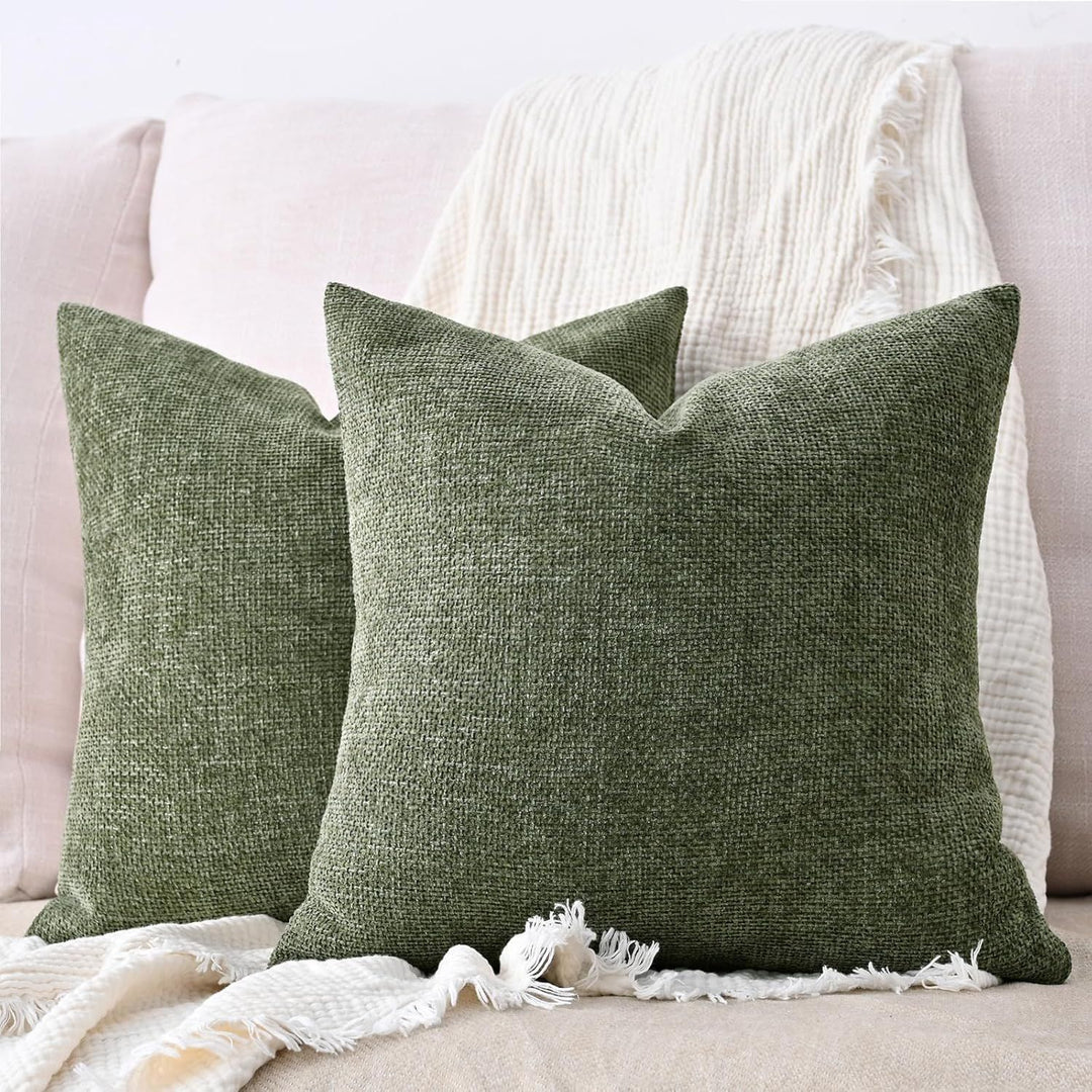 Buy farmhouse furniture Set of 2 Olive Green Throw Pillows - Modern Cottage Farmhouse Furniture