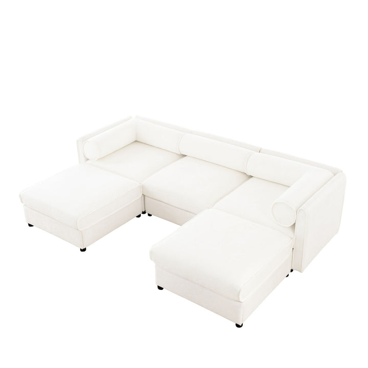 Buy farmhouse furniture Birch Hollow Sofa | Modern Farmhouse U-Shaped 3-Seater Sofa Couch - Modern Cottage Farmhouse Furniture