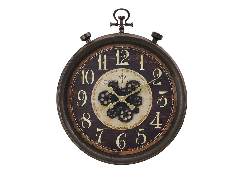 Buy farmhouse furniture 24" Tradition Round Wall Clock, Brown - Modern Cottage Farmhouse Furniture