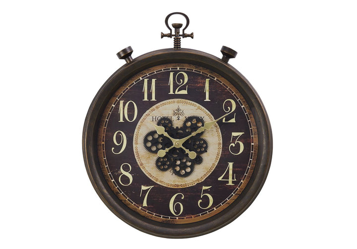 Buy farmhouse furniture 24" Tradition Round Wall Clock, Brown - Modern Cottage Farmhouse Furniture