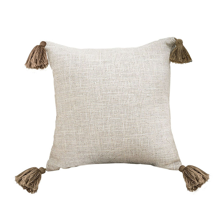 Buy farmhouse furniture Beige &amp; Cream Rib Knit Cottage Farmhouse Textured Cotton Pillow Case - Modern Cottage Farmhouse Furniture