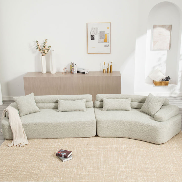 Buy farmhouse furniture Upholstered Curve Modern Minimalist Farmhouse Sofa Couch - Modern Cottage Farmhouse Furniture