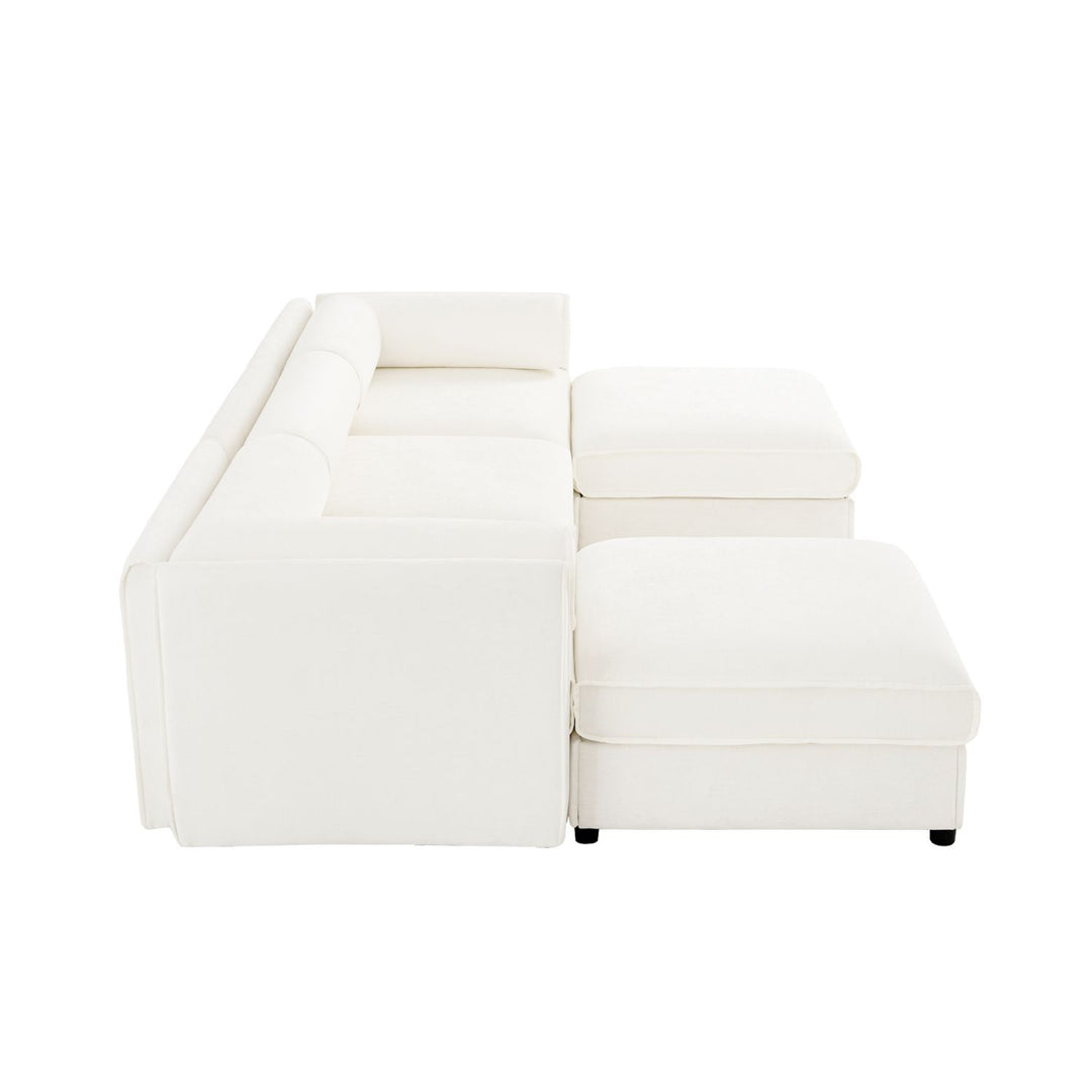 Buy farmhouse furniture Birch Hollow Sofa | Modern Farmhouse U-Shaped 3-Seater Sofa Couch - Modern Cottage Farmhouse Furniture