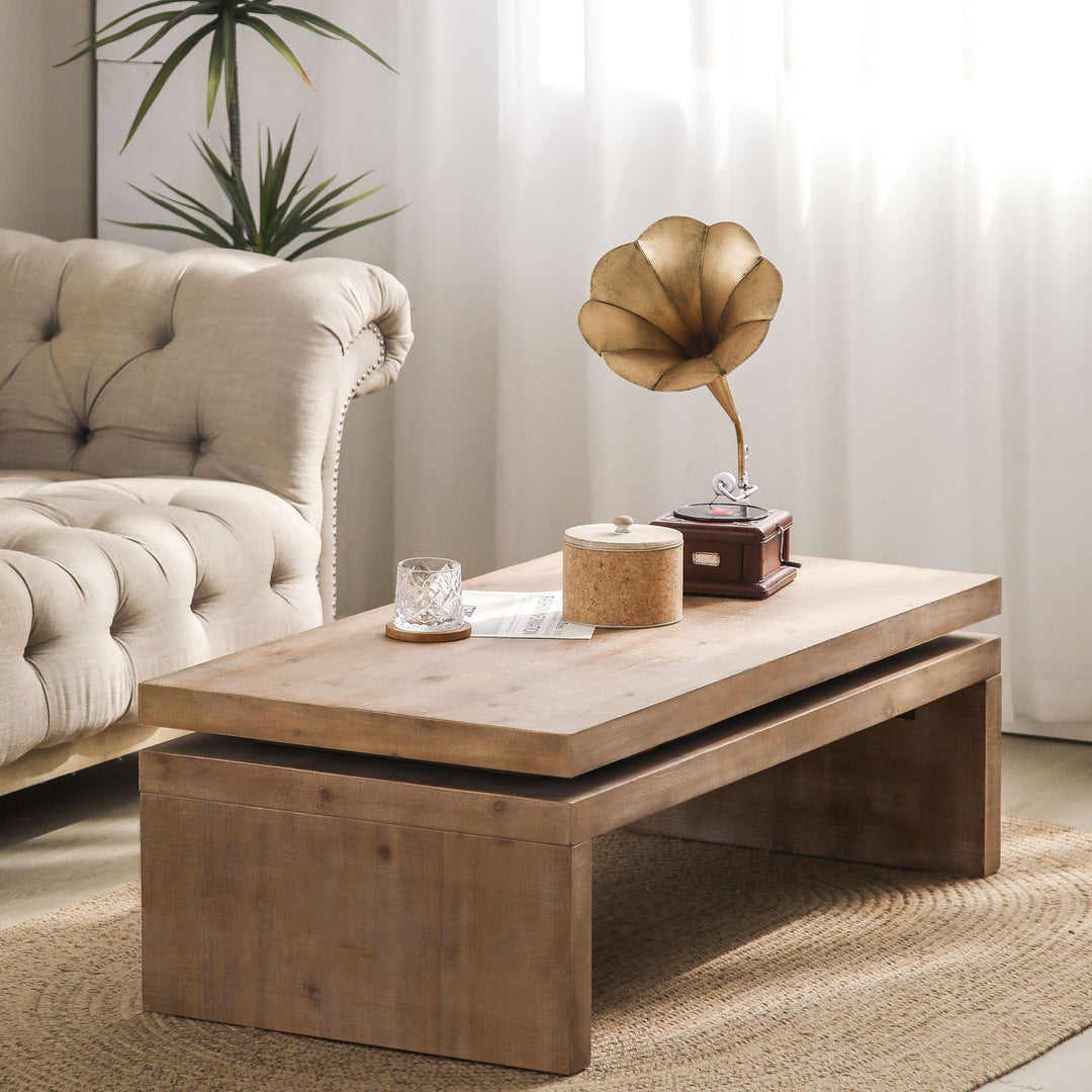 Buy farmhouse furniture Eclat | Natural Wood Modern Farmhouse Coffee Table - Modern Cottage Farmhouse Furniture