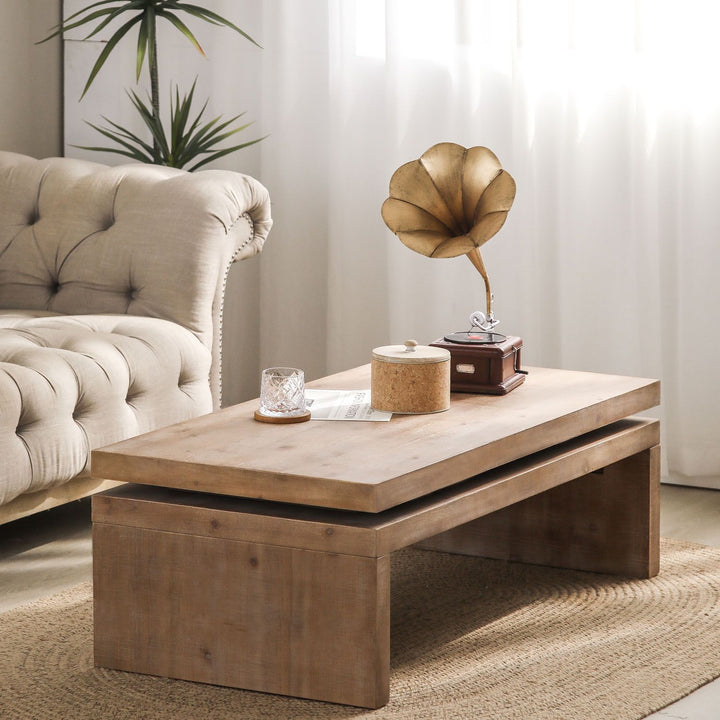 Buy farmhouse furniture Eclat | Natural Wood Modern Farmhouse Coffee Table - Modern Cottage Farmhouse Furniture
