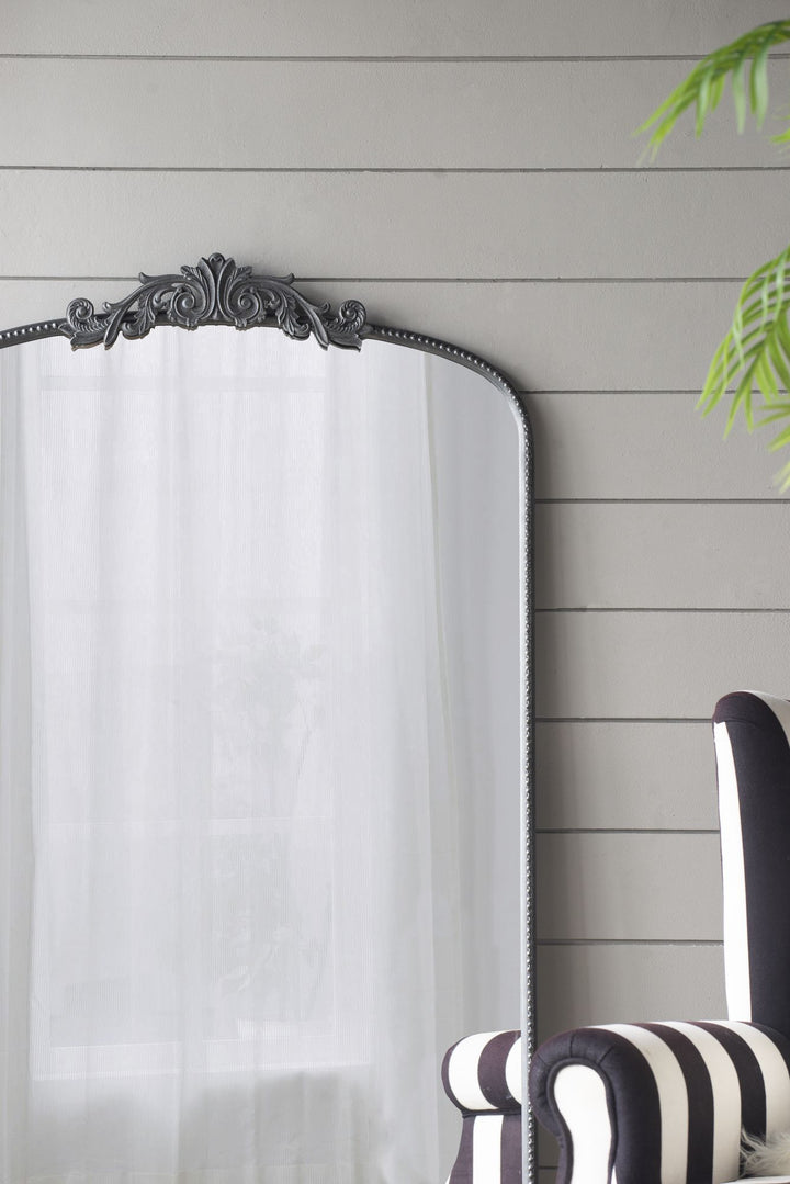 Buy farmhouse furniture Les Saules | Elegant Modern Farmhouse Black Contemporary Large Arched Full Length Mirror - Modern Cottage Farmhouse Furniture