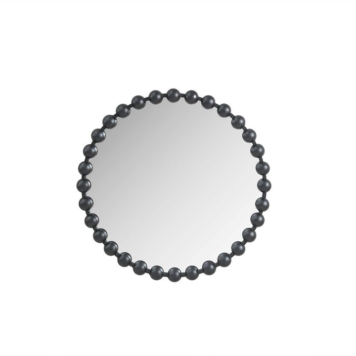 Buy farmhouse furniture Black Round Beaded Wall Mirror 27"D - Modern Cottage Farmhouse Furniture