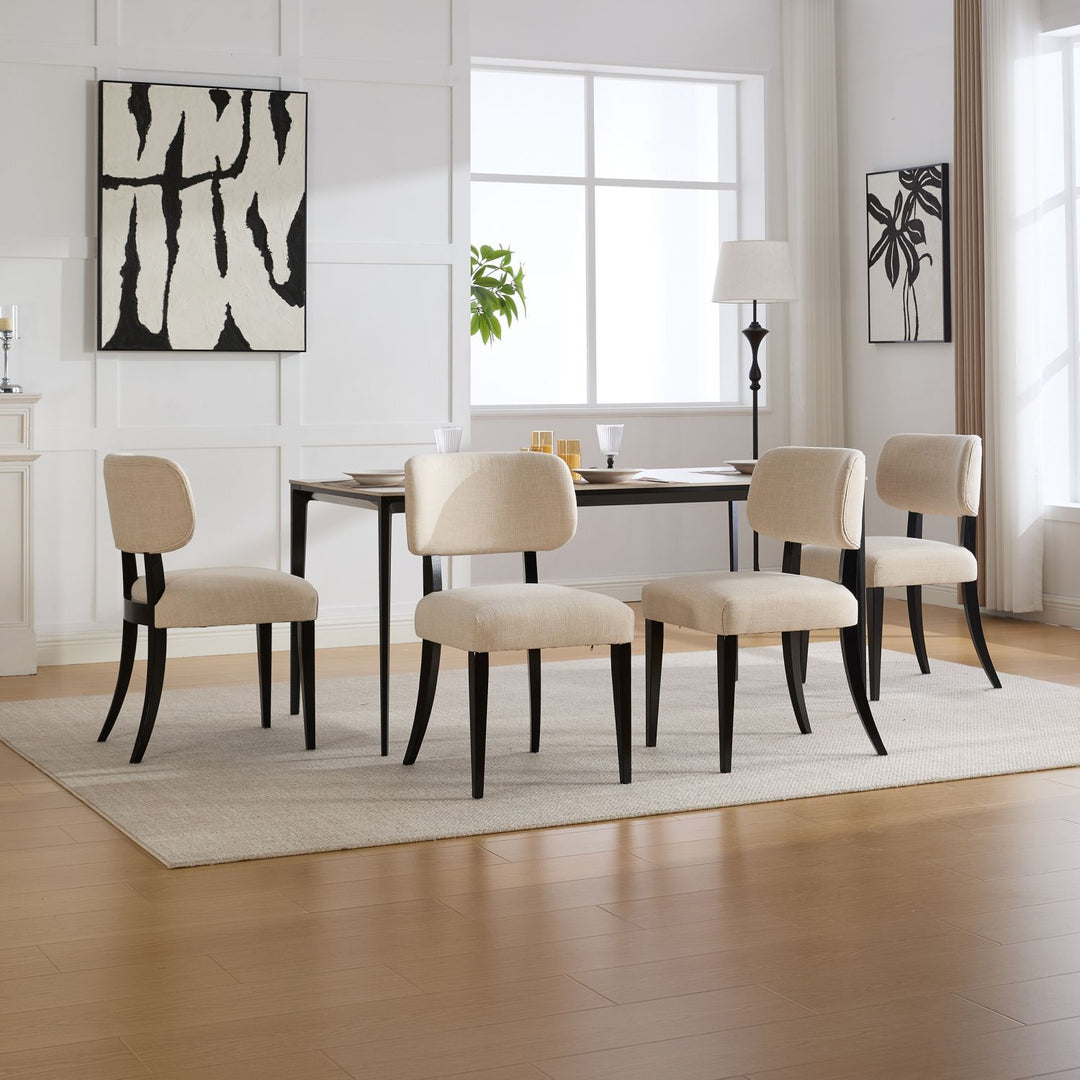 Buy farmhouse furniture Wooden Dining Chairs Set of 2, Modern Fabric Upholstered Dining Room Chair Kitchen Chairs, Farmhouse Dinner Chair for Kitchen Dining Room - Modern Cottage Farmhouse Furniture
