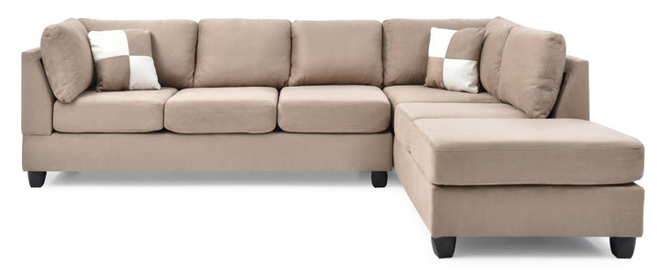 Buy farmhouse furniture Mocha Modern Farmhouse Beige Sofa Sectional Couch - Modern Cottage Farmhouse Furniture