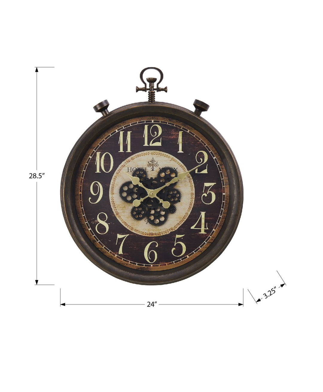 Buy farmhouse furniture 24" Tradition Round Wall Clock, Brown - Modern Cottage Farmhouse Furniture