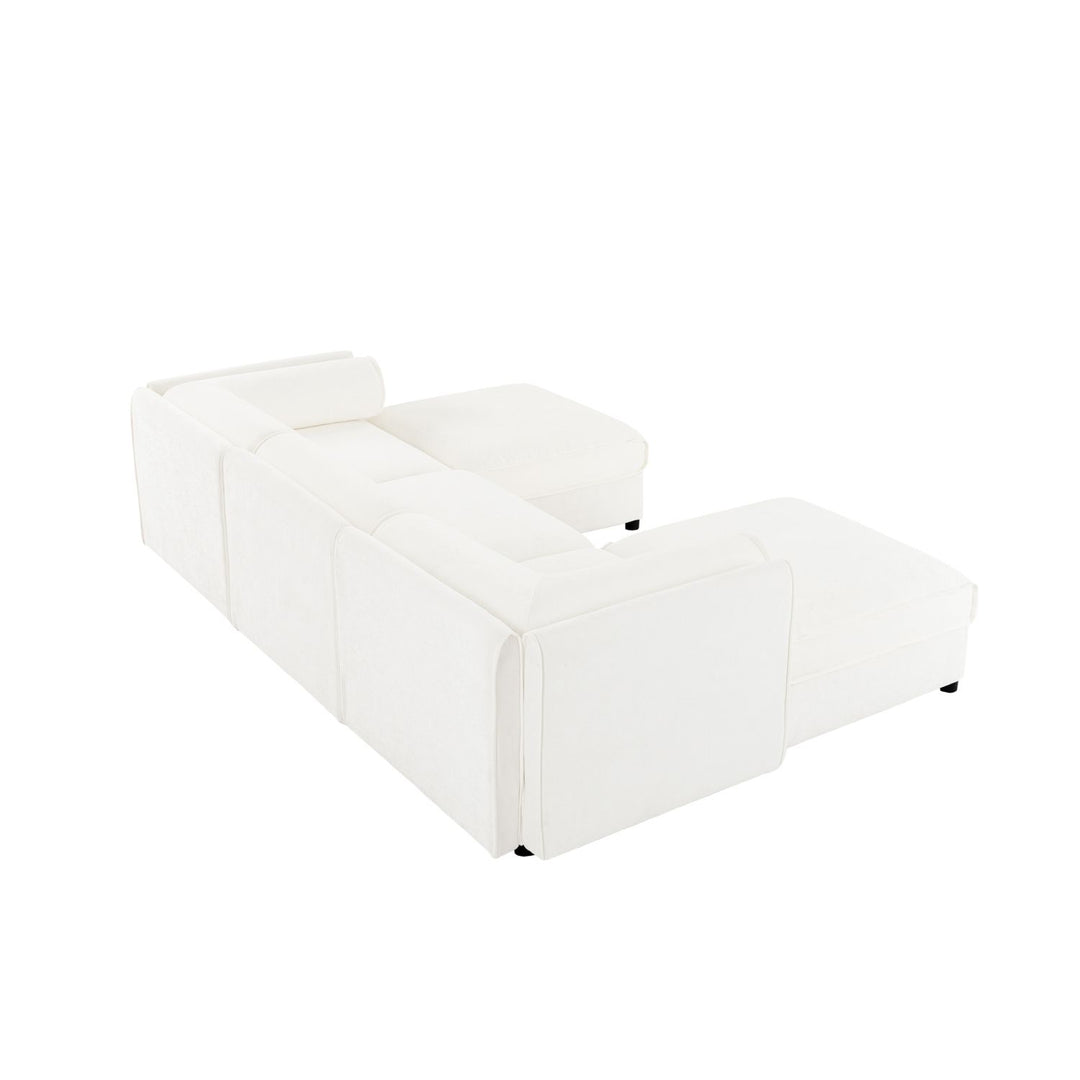 Buy farmhouse furniture Birch Hollow Sofa | Modern Farmhouse U-Shaped 3-Seater Sofa Couch - Modern Cottage Farmhouse Furniture