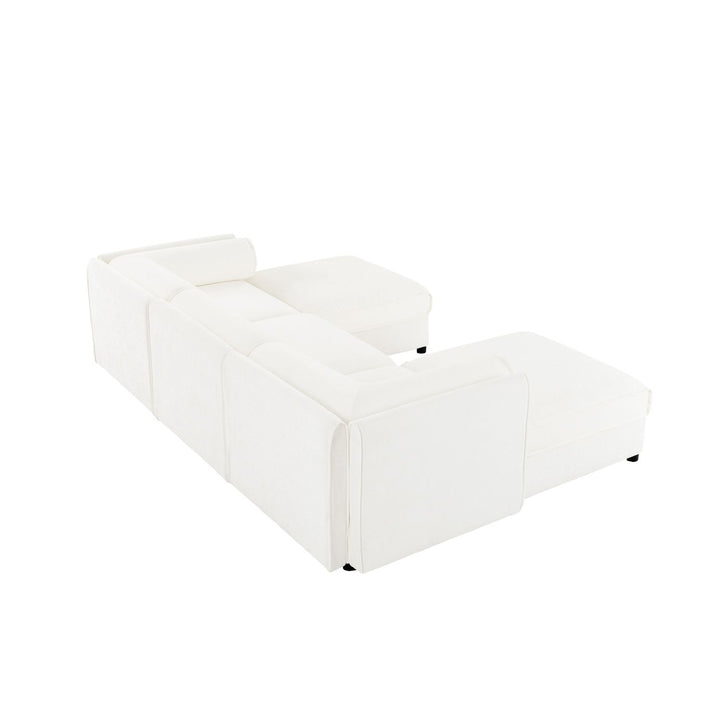 Buy farmhouse furniture Birch Hollow Sofa | Modern Farmhouse U-Shaped 3-Seater Sofa Couch - Modern Cottage Farmhouse Furniture