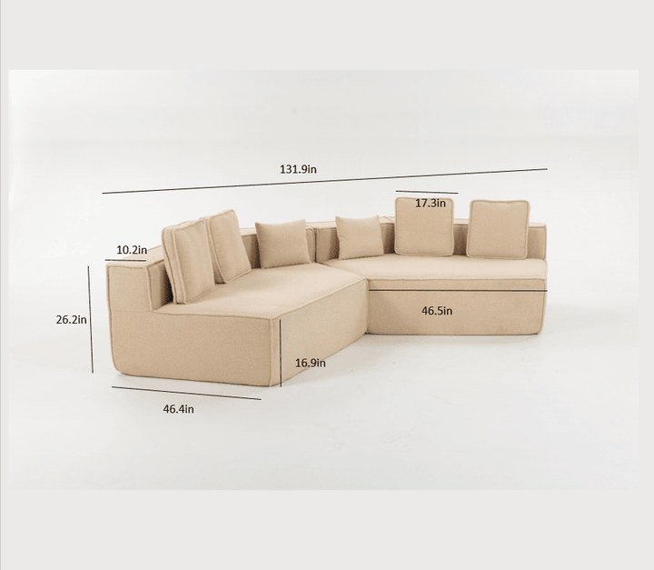 Buy farmhouse furniture The Haven • Extra Large Extra Wide Modular Modern Farmhouse Compressed Sofa - Modern Cottage Farmhouse Furniture