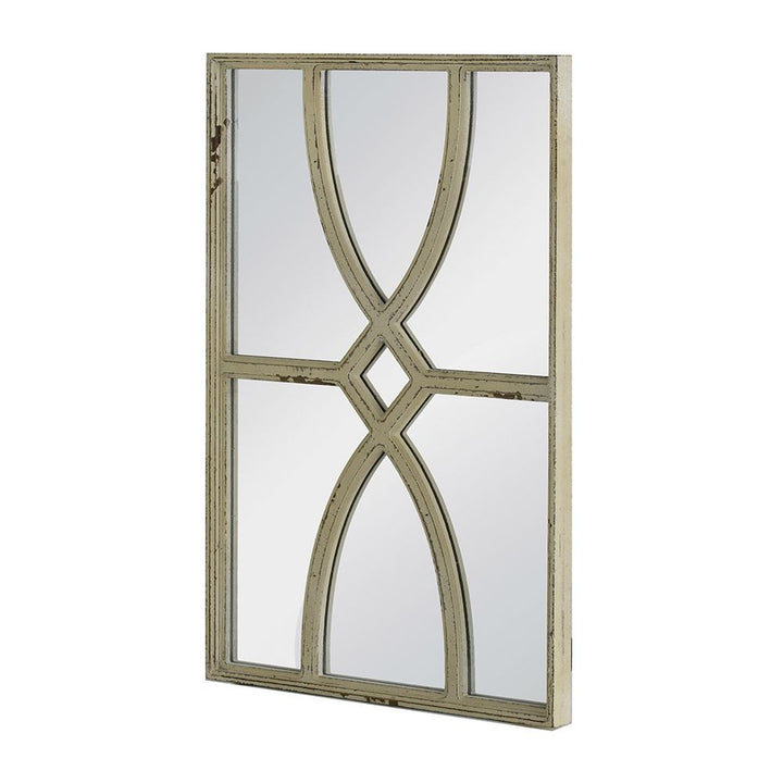 Buy farmhouse furniture Pair of Distressed White Farmhouse Cottage Wooden Wall Mirrors - Modern Cottage Farmhouse Furniture