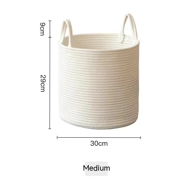 Buy farmhouse furniture Torre Melissa | Large Jute Mediterranean Farmhouse Hand-woven Cotton Basket - Modern Cottage Farmhouse Furniture