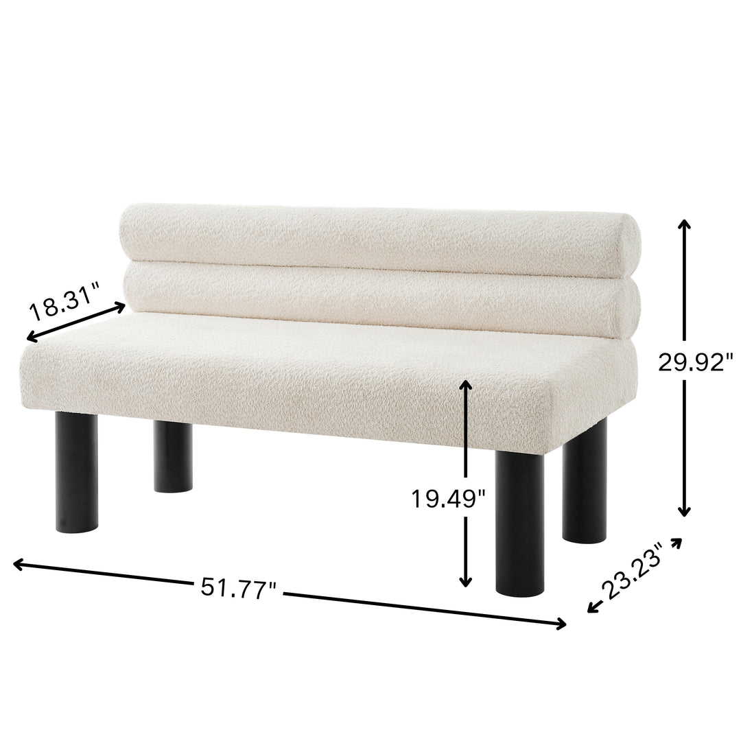 Buy farmhouse furniture Aravella Beige Upholstered Bench | Dining, Entryway &amp; Bedroom Bench | Supports 300 lbs | 51.77" - Modern Cottage Farmhouse Furniture