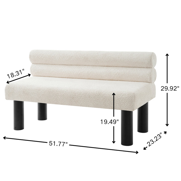 Buy farmhouse furniture Aravella Beige Upholstered Bench | Dining, Entryway &amp; Bedroom Bench | Supports 300 lbs | 51.77" - Modern Cottage Farmhouse Furniture