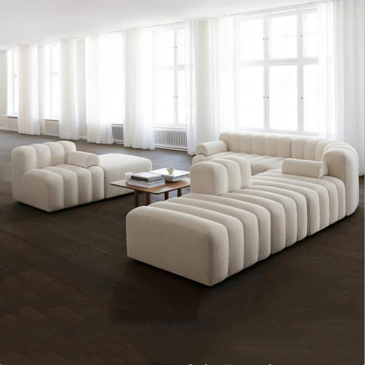 Buy farmhouse furniture Clay Ridge • Beige Modern Luxury Minimalist Farmhouse Modular Sofa Sectional Couch - Modern Cottage Farmhouse Furniture
