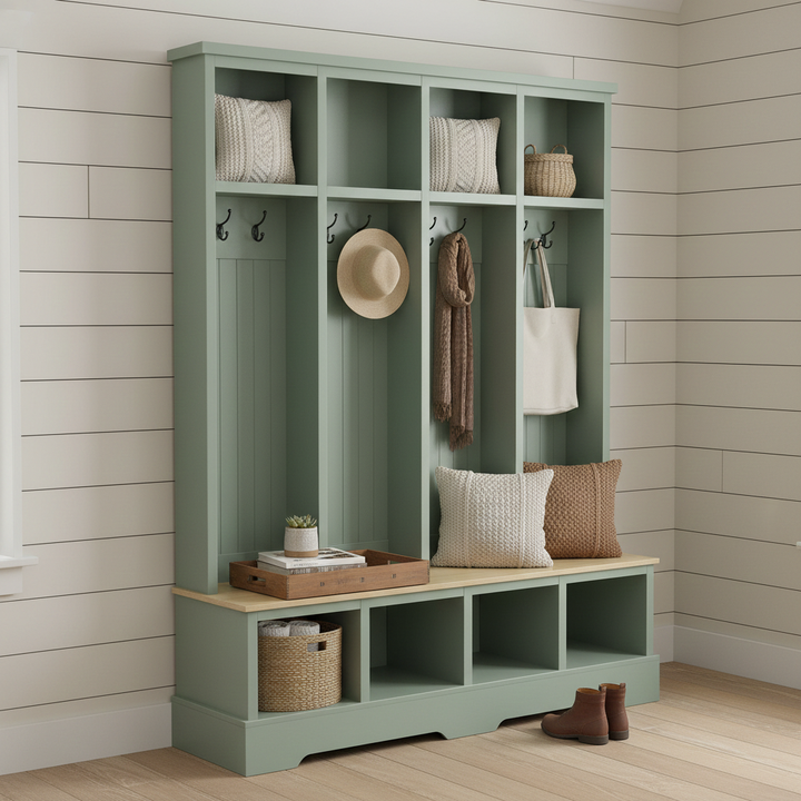 Buy farmhouse furniture Farmhouse Elegant Rustic Mudroom Entrance Entryway Bench - Modern Cottage Farmhouse Furniture
