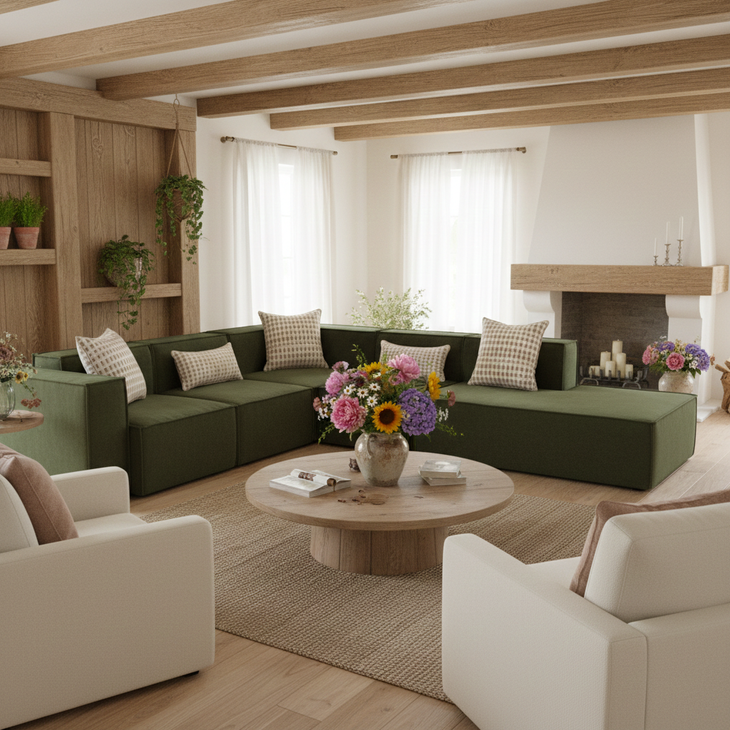 Buy farmhouse furniture Sage Creek Acres | Modular Farmhouse Sofa Set - Modern Cottage Farmhouse Furniture