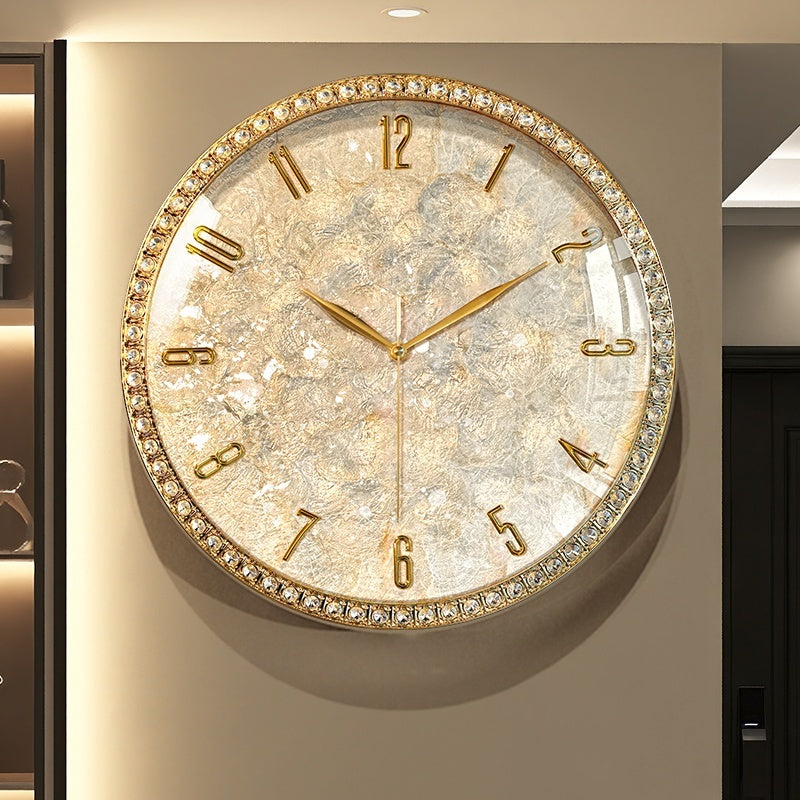 Buy farmhouse furniture Azure Mediterranean Contemporary Pearl Gold White Elegant Wall Clock - Modern Cottage Farmhouse Furniture