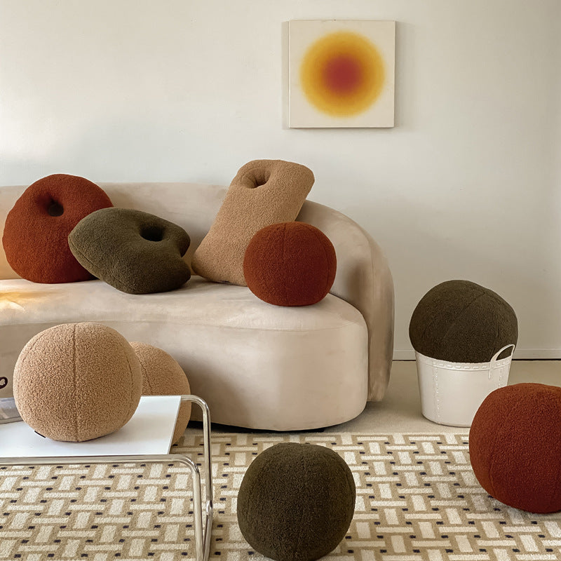 Buy farmhouse furniture Teddy Fleece Wool Roll Oil Painting Board Plush Pillow - Modern Cottage Farmhouse Furniture