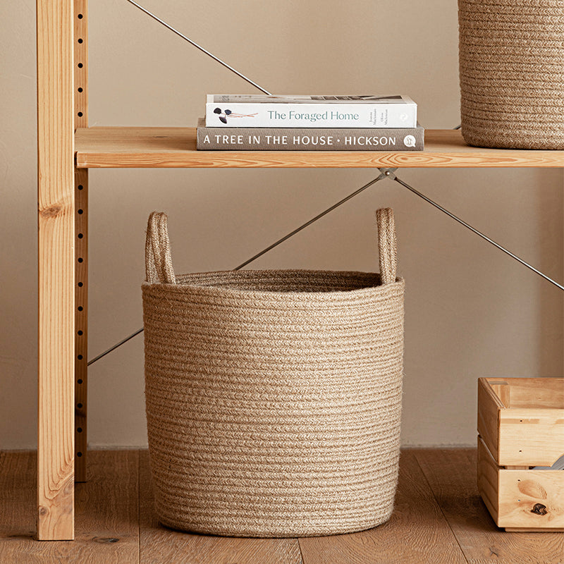 Buy farmhouse furniture Torre Melissa | Large Jute Mediterranean Farmhouse Hand-woven Cotton Basket - Modern Cottage Farmhouse Furniture