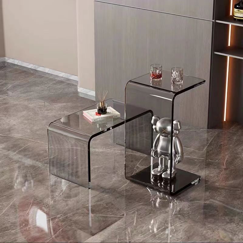 Buy farmhouse furniture The Rennes | Modern Minimalist Transparent Luxury Side Table - Modern Cottage Farmhouse Furniture