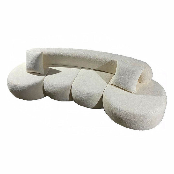 Buy farmhouse furniture La Vista Curved Mediterranean Coast Lamb Sofa - Modern Cottage Farmhouse Furniture