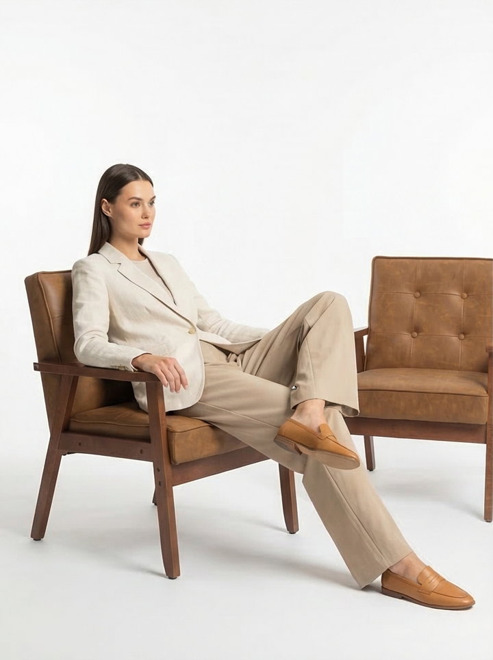 Buy farmhouse furniture Tuscan Mediterranean Light Brown Contemporary Accent Chairs (2 Chairs) - Modern Cottage Farmhouse Furniture