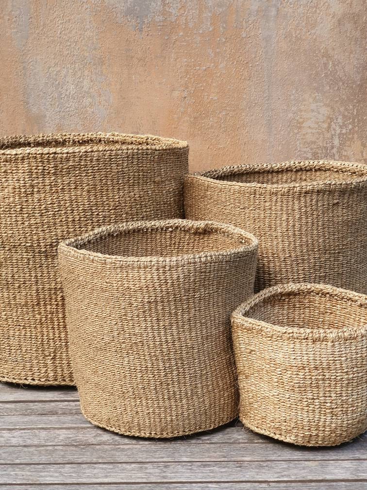 Buy farmhouse furniture Gunia Authentic Mediterranean Farmhouse Jute sisal basket / Storage basket / Planter basket - Modern Cottage Farmhouse Furniture
