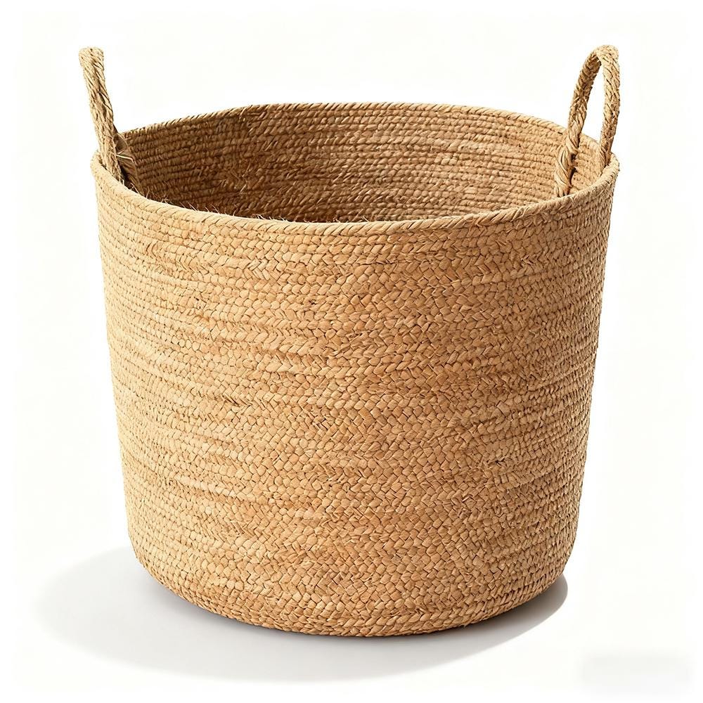 Buy farmhouse furniture Mediterranean Farmhouse Woven Natural Jute Laundry Basket with Handle - Custom Made - Modern Cottage Farmhouse Furniture