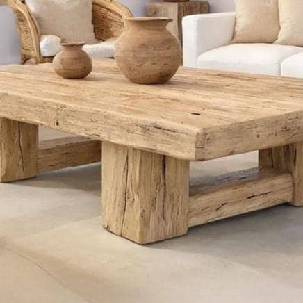 Buy farmhouse furniture Mediterranean Coastal Rustic Wooden Coffee Table – Custom Handmade - Modern Cottage Farmhouse Furniture