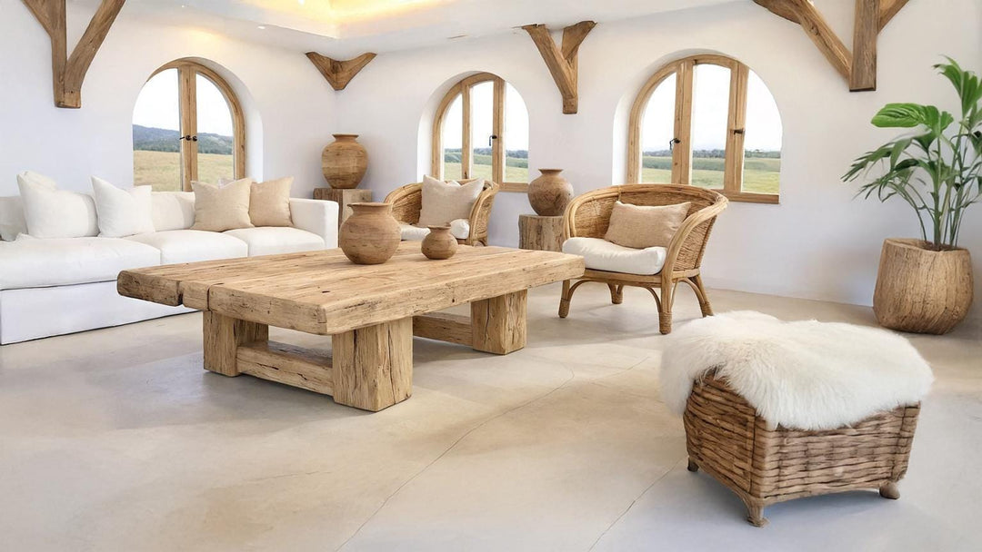 Buy farmhouse furniture Mediterranean Coastal Rustic Wooden Coffee Table – Custom Handmade - Modern Cottage Farmhouse Furniture