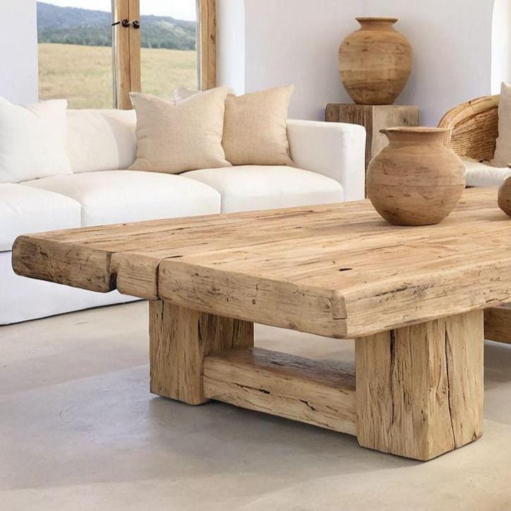 Buy farmhouse furniture Mediterranean Coastal Rustic Wooden Coffee Table – Custom Handmade - Modern Cottage Farmhouse Furniture