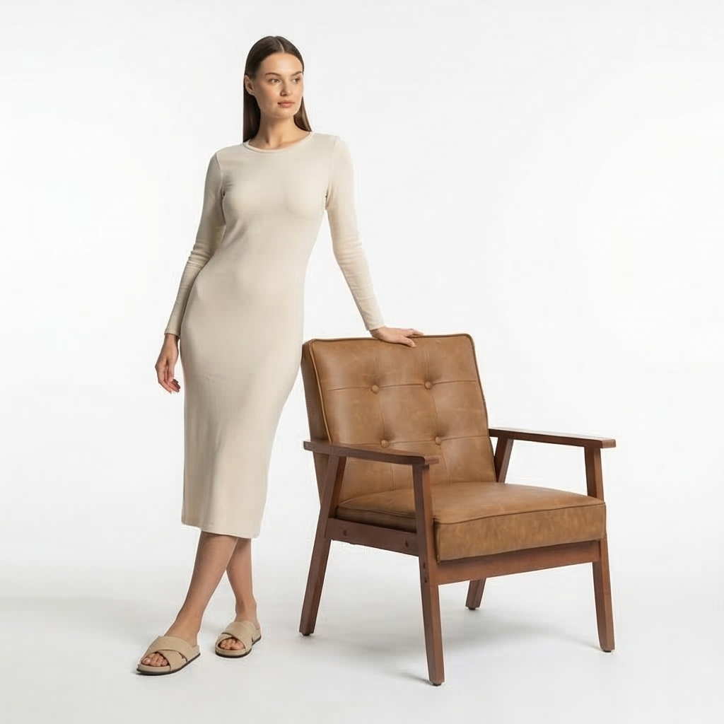 Buy farmhouse furniture Tuscan Mediterranean Light Brown Contemporary Accent Chair - Modern Cottage Farmhouse Furniture