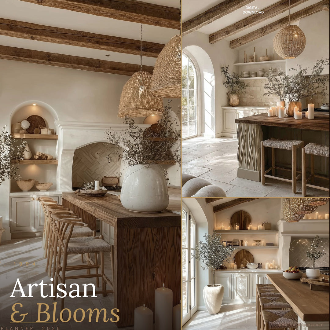 Buy farmhouse furniture Artisan &amp; Blooms Monthly Printable &amp; Digital iPhone iPad Planner 2026 - Modern Cottage Farmhouse Furniture
