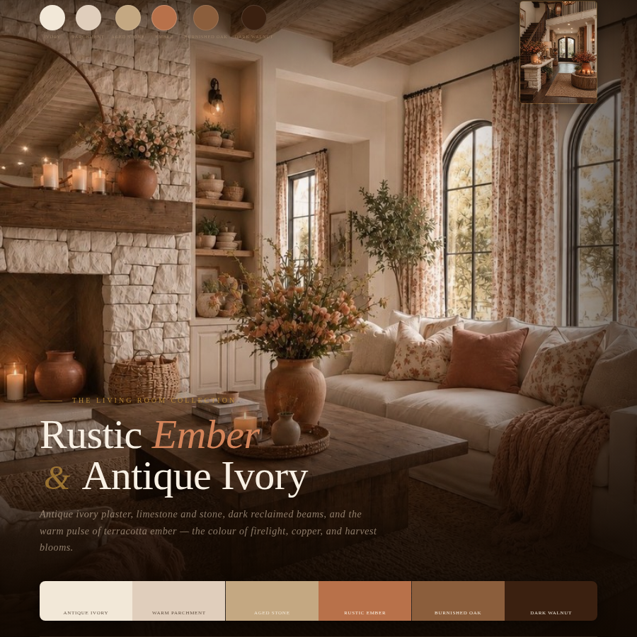 Buy farmhouse furniture Rustic Ember & Antique Ivory Color Palette Kit - Modern Cottage Farmhouse Furniture