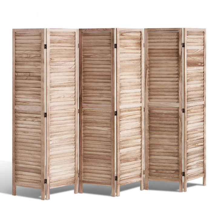 Buy farmhouse furniture Large Mediterranean Farmhouse Wooden Beige 6 Panel Wood Room Divider - Modern Cottage Farmhouse Furniture